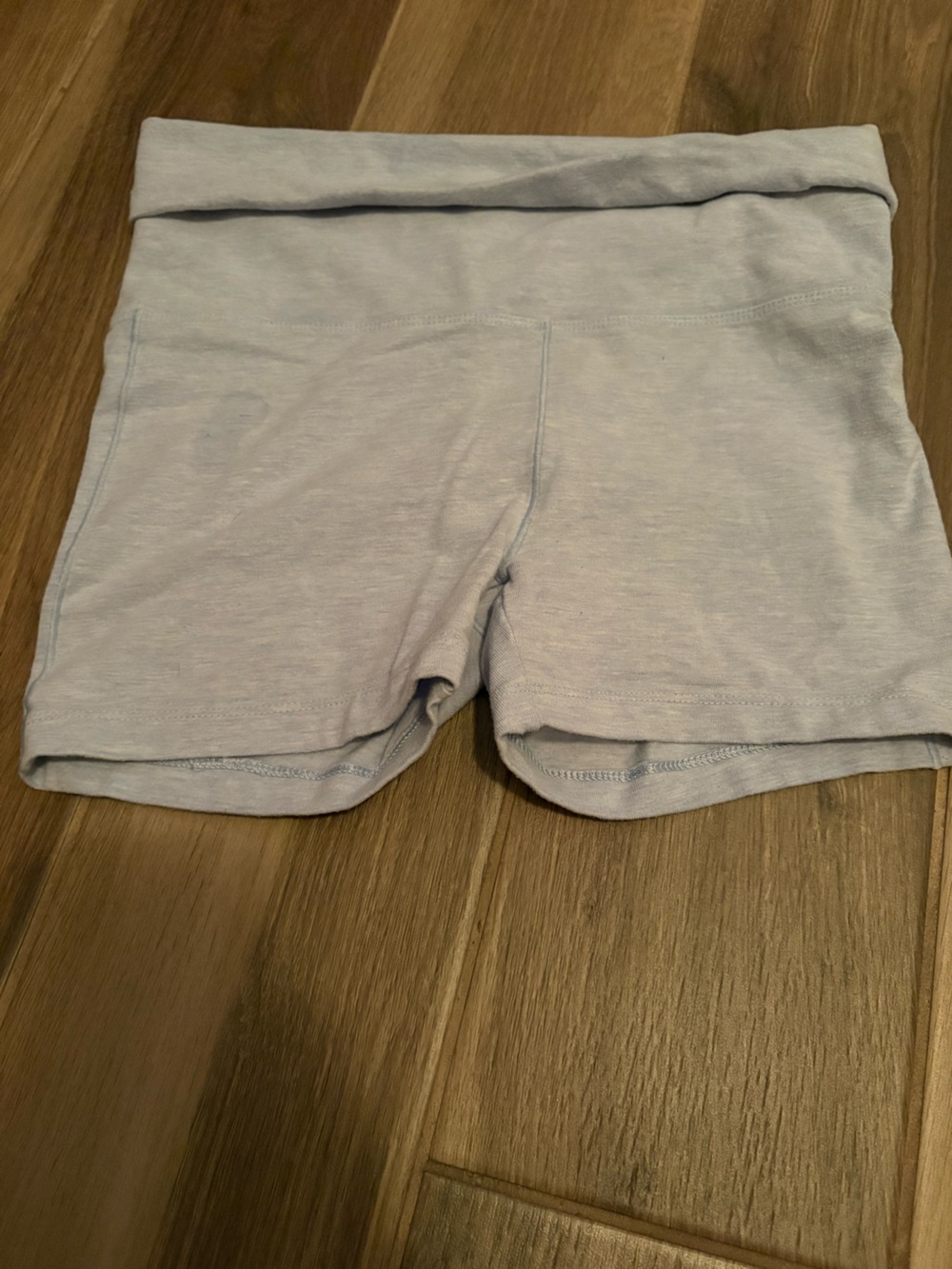 PINK Victoria's Secret Light Blue Fold-Over Waist Bike Shorts